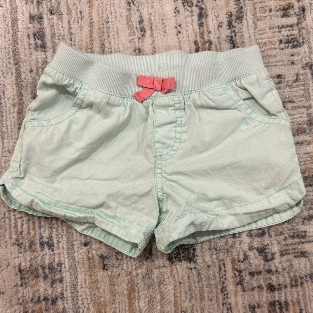 Cherokee Mint Green Kids Shorts with Pink Bow